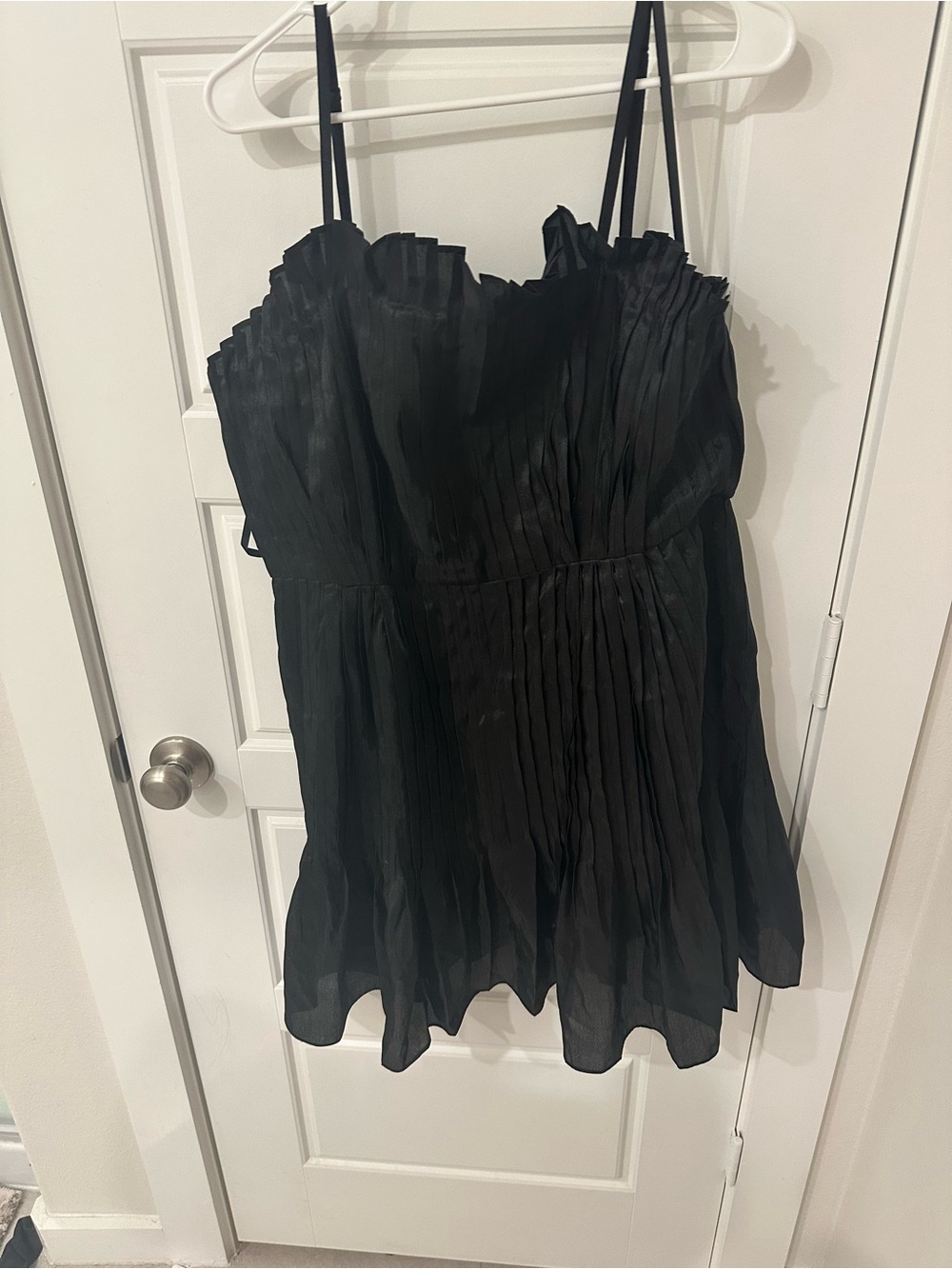 Anthropologie Black Strapless Ruffle Mini Dress - Picture 11 of 12
